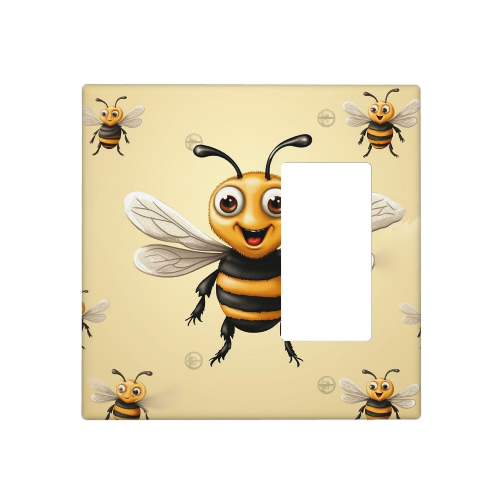 Decorator Wall Plate 2 Gang Light Switch Covers Honey Bee Wallplate Double Toggle Switch Plate Mid-size Electrical Outlet Covers Decorative Wall Switch Plate Cover