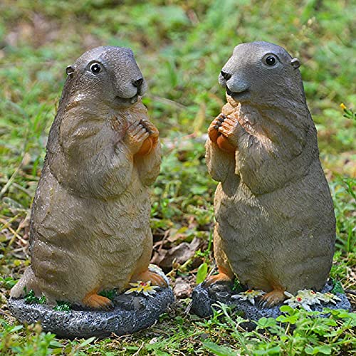 Phnam Garden Groundhog Resin Garden Sculpture, Super Cute Outdoor Decoration, The Best Garden Sculpture Gift For Relatives And Friends #TOP6