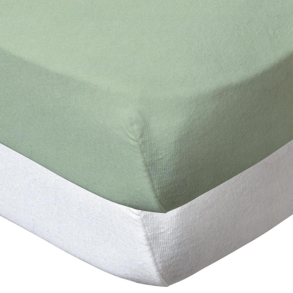 babyCalin - Set 2 lenzuola con angoli Bianco/verde 70x140x17 cm