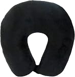 Wolf Essentials Adult Cozy Soft Microfiber Neck Pillow for Travel – Compact, Machine Washable - Perfect for Airplane, Car, or Home Use - Filled and Finished in The USA – Black