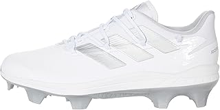 adidas Adizero Afterburner 8 Pro TPU Baseball Shoes White/Silver Metallic/Team Light Grey 15 D (M)