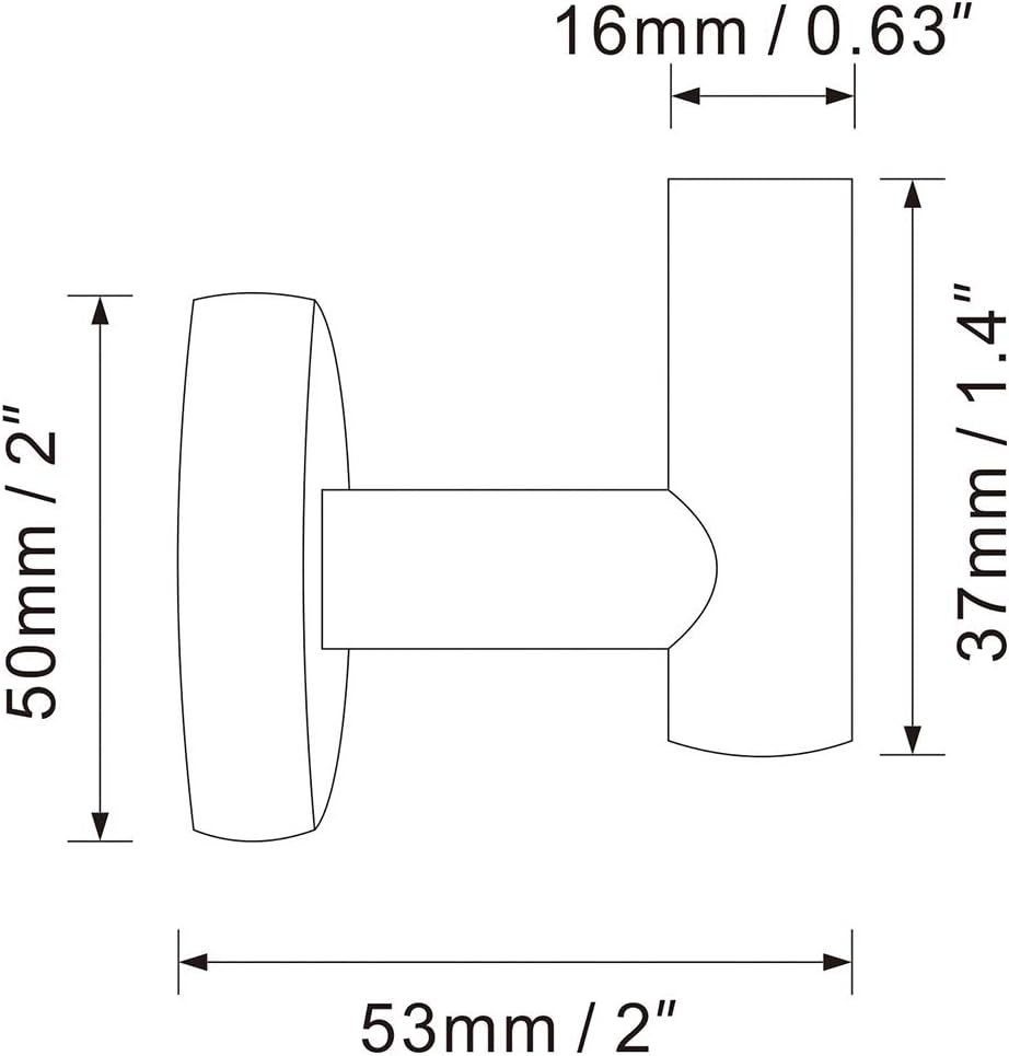 2 Pack Matte Black Towel Hook Stainless Steel Bathroom Rustproof Clothes Towel Robe Hook Wall Mounted