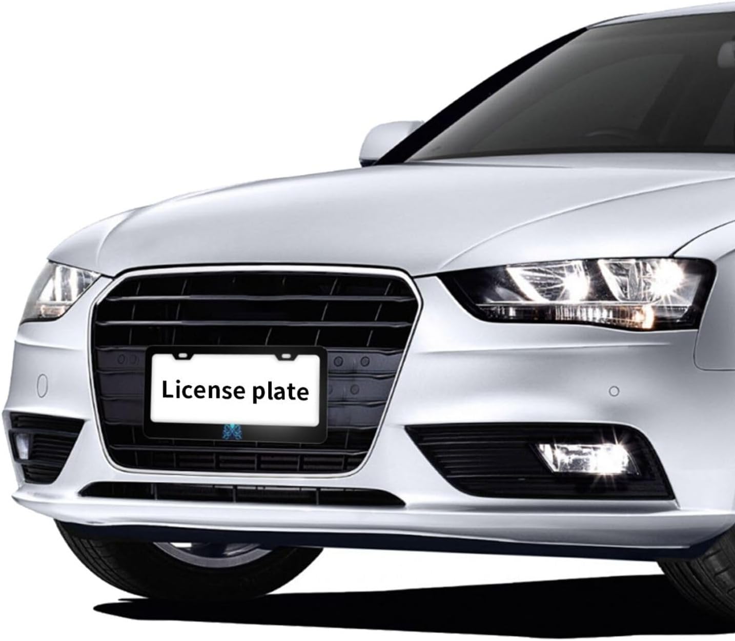 Octopus Mascot Matte Aluminum License Plate Frame with Black Screw Caps，2pcs 2 Holes Black Licenses Plates Frames,Car Licenses Plate Covers Holders for Us Vehicles/Women/Men
