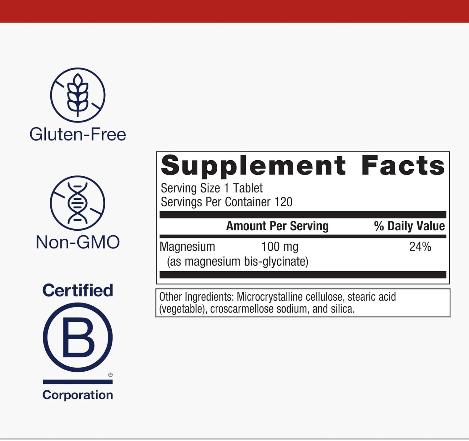 Metagenics Magnesium Glycinate - Highly Absorbable Magnesium Supplement for Sleep, Stress Relief & Muscle Relaxation* - Supports Bone, Heart & Nerve Health* - Non-GMO, Gluten-Free - 120 Tablets - Image 4