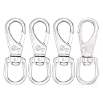 SHONAN 3.5 Inch Marine Grade Diving Clips, 316 Stainless Steel Swivel Snap Hook Flag Pole Clips, 4 Pack Spring Hooks for Dog leashes, Keychains, Bird Feeders