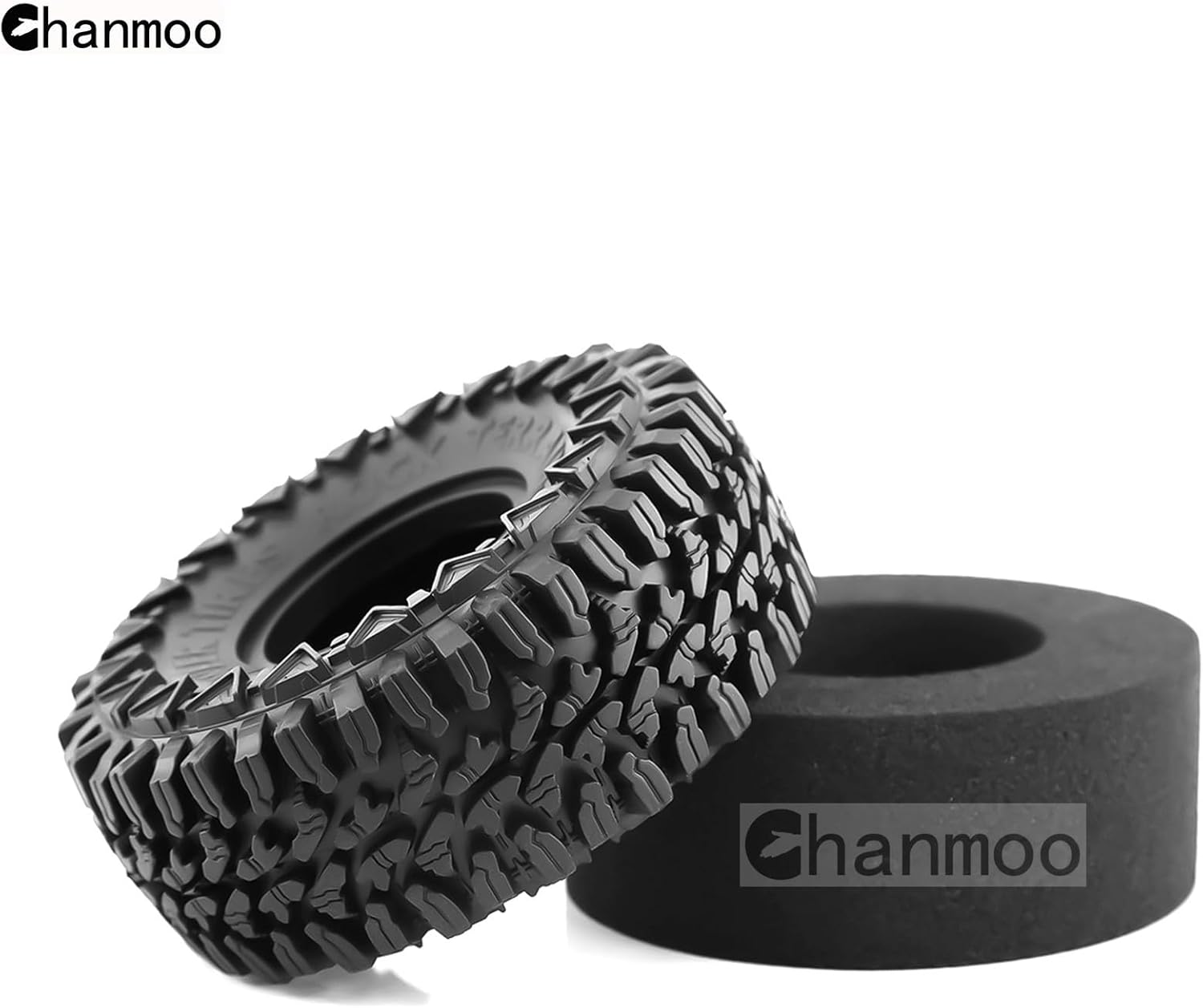 1.9 RC Crawler Tires With Foam Soft Rubber Mud Slingers Grappler Wheels Tyres For 1/10 Scale RC Car Traxxas TRX4 RC4WD D90 Axial SCX10 II TF2 Gen8 Tamiya CC01 1.9 Inch Beadlock Rims 4PCS