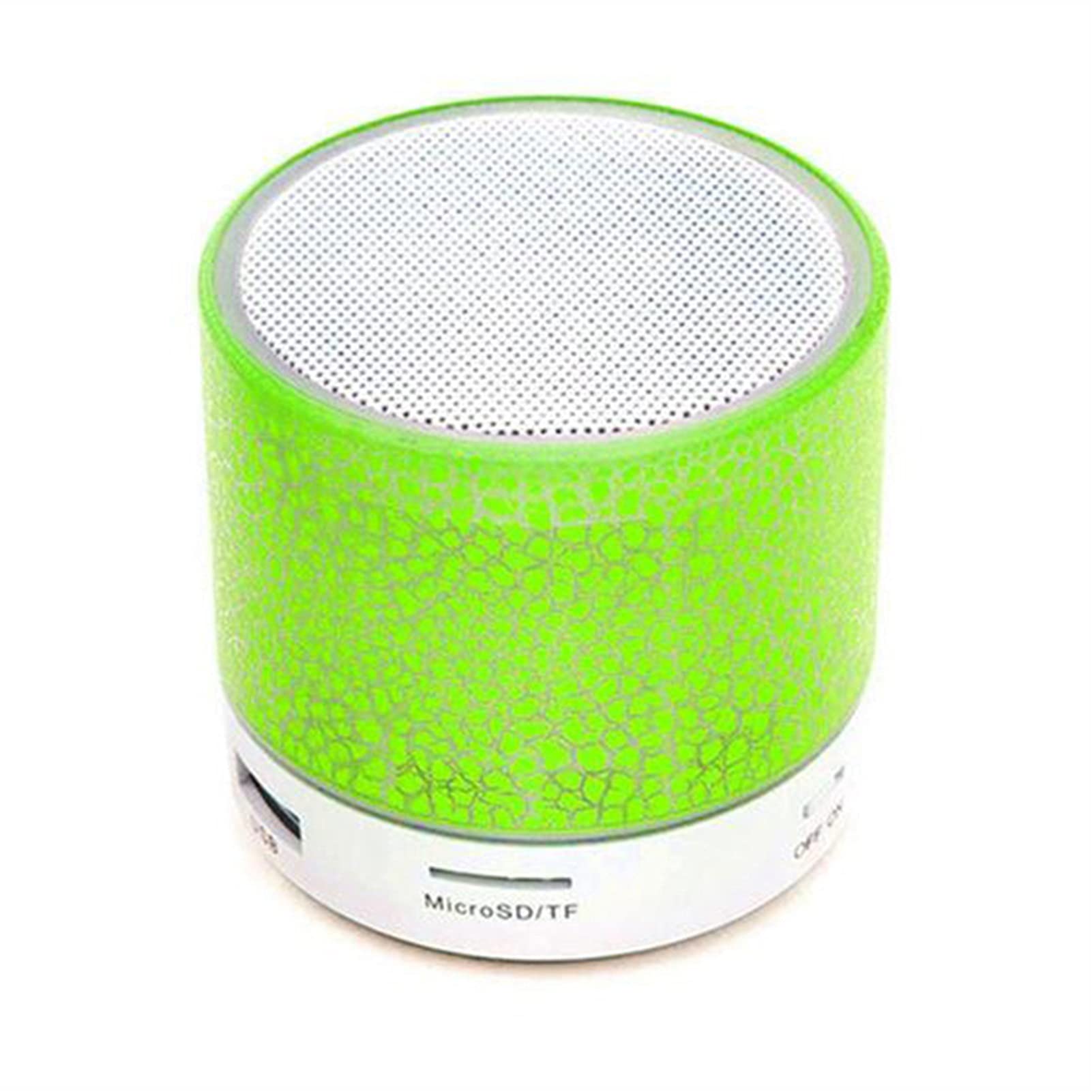 Głośnik Bluetooth Głośnik Mini głośnik bezprzewodowy Crack LED Karta TF Subwoofer USB Przenośna kolumna dźwięku muzycznego MP3 do głośników telefonu PC SP99 Mini głośnik (kolor: zielony) little
