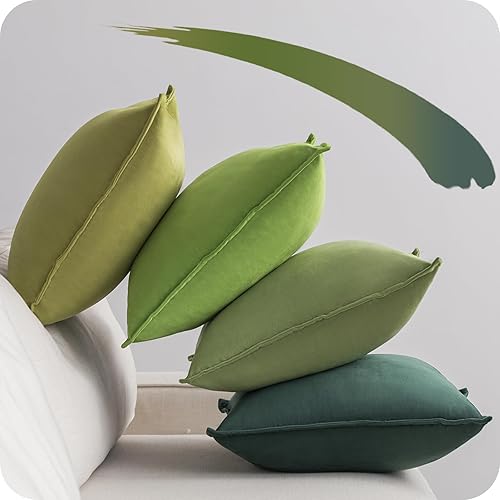 Decorative Throw Pillow Covers Cushion Cases, 12x20 Inch Set of 4 Luxury Soft Velvet Rectangular Couch Pillow Covers for Sofa Bedroom Car Home Decor