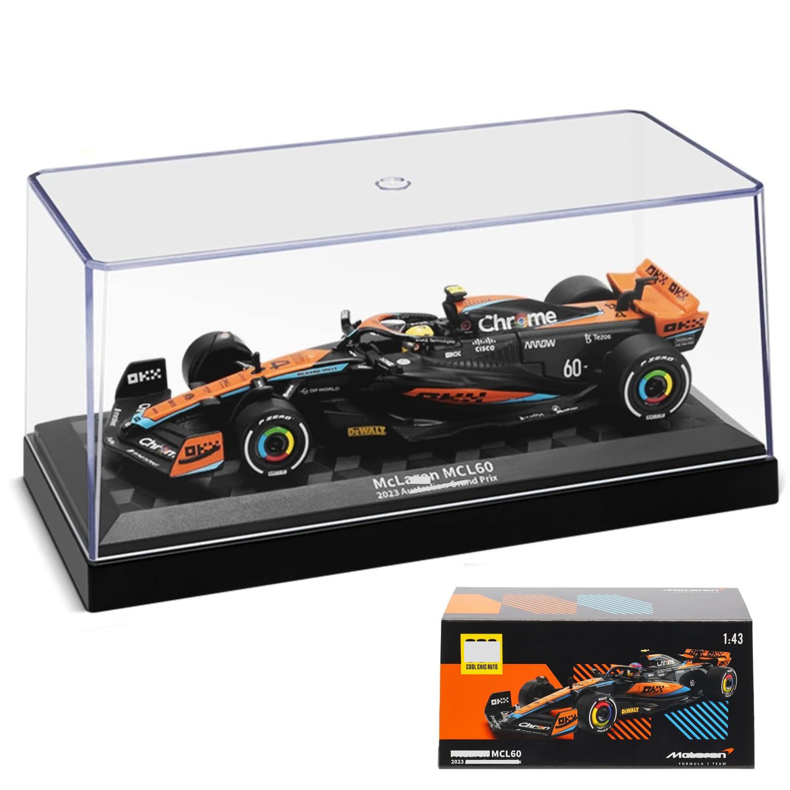 HTLNUZD 1/43 F1 MCL60 Lando Formula 1 Racing Car & MCL60#81 Oscar Alloy Car for Adult Toy Collection Gift Giving