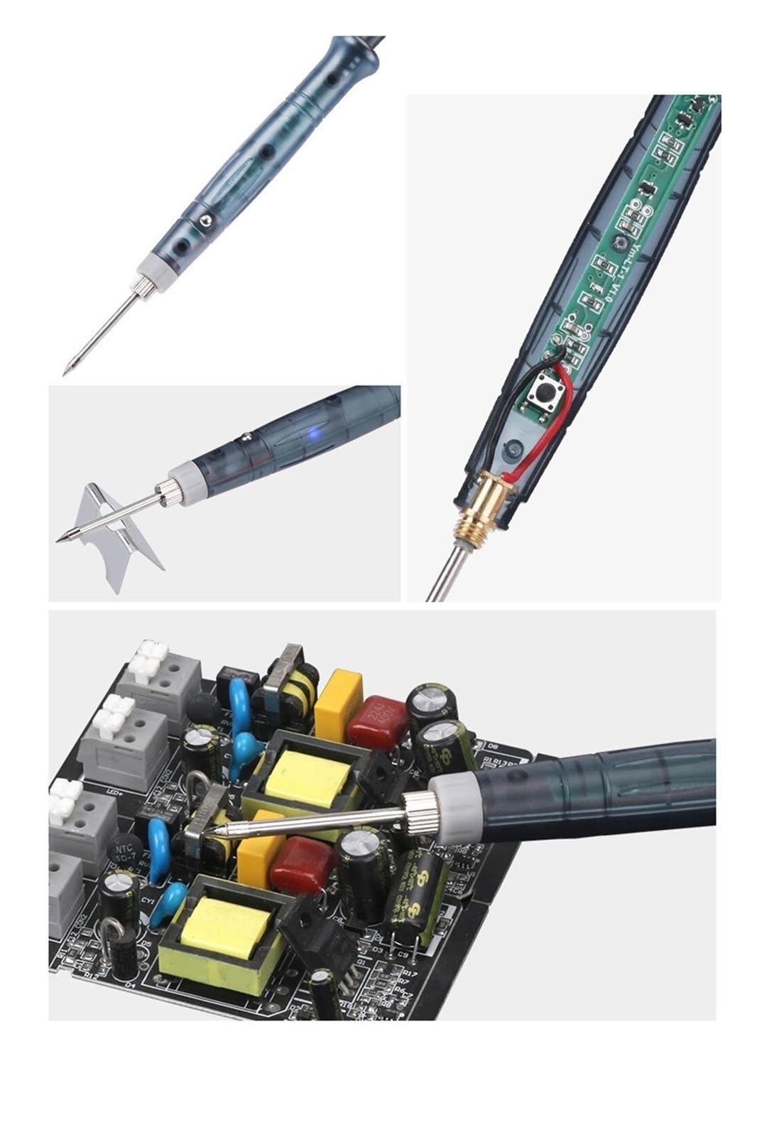 Kit de soldador, Soldador USB portátil, herramientas de calefacción eléctrica retrabajo con pistola de soldadura con mango de luz indicadora, herramienta de reparación para metal, electricidad, bricol
