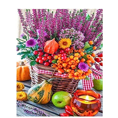 Kit Complet Broderie Diamant Fleur grand format 60x80cm cadeau adulte