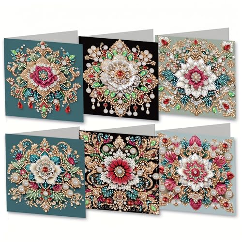Cartes de voeux d'art en diamant florales pour rompre la solitude par le bricolage