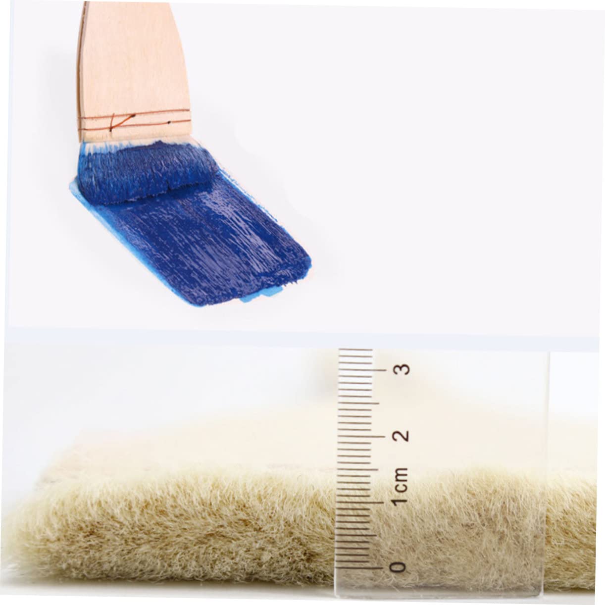 KALLORY 2sets Fine Detail Paint Brush Set Portable Hand Drawing Wool Oil Paint Practical Wall Painting Brush Glue Cleaning Dust 3pcs*2