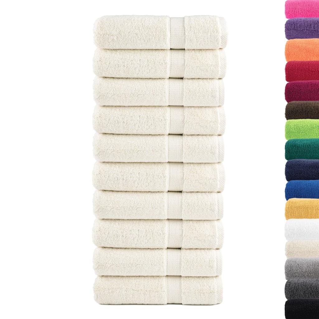 vidaXL Premium Badetücher SOLUND 10 STK. Creme 100x150 cm 600 g/m²