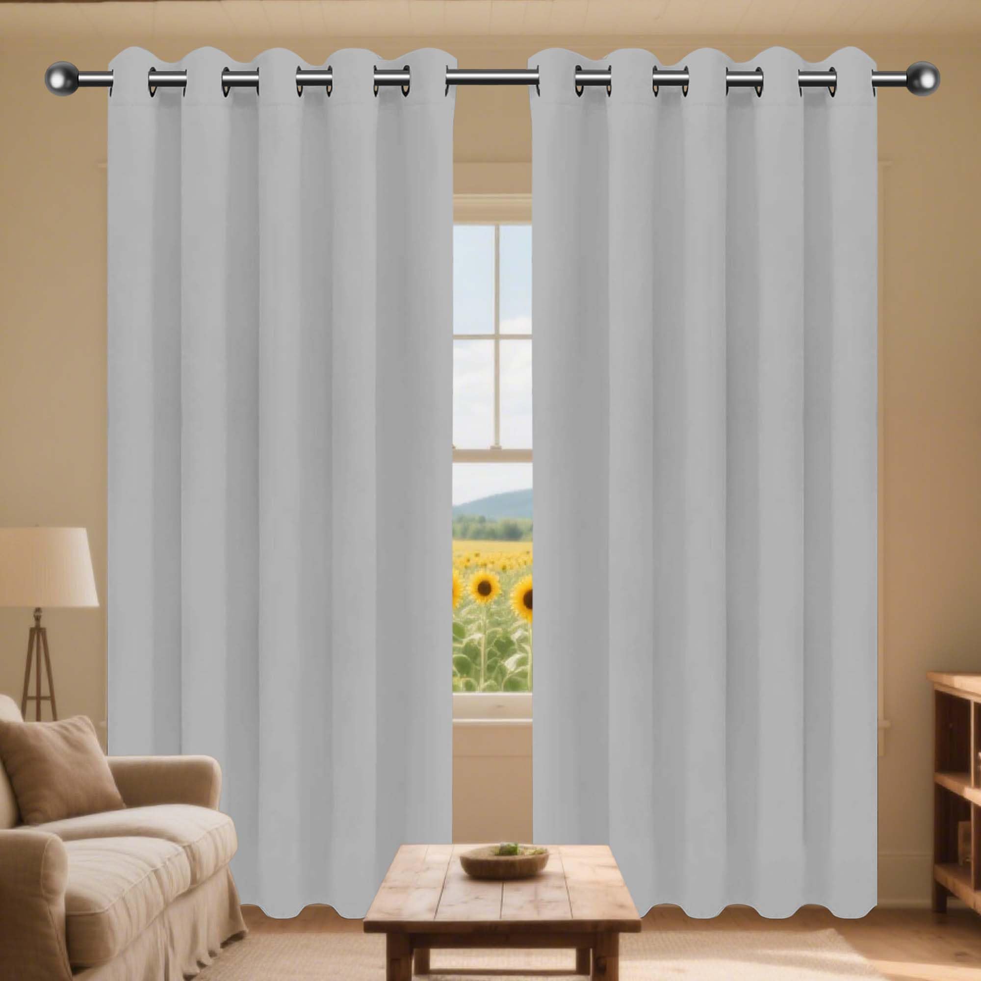 Rideau occultant chambre et salon gris clair JIAFANG pour la maison