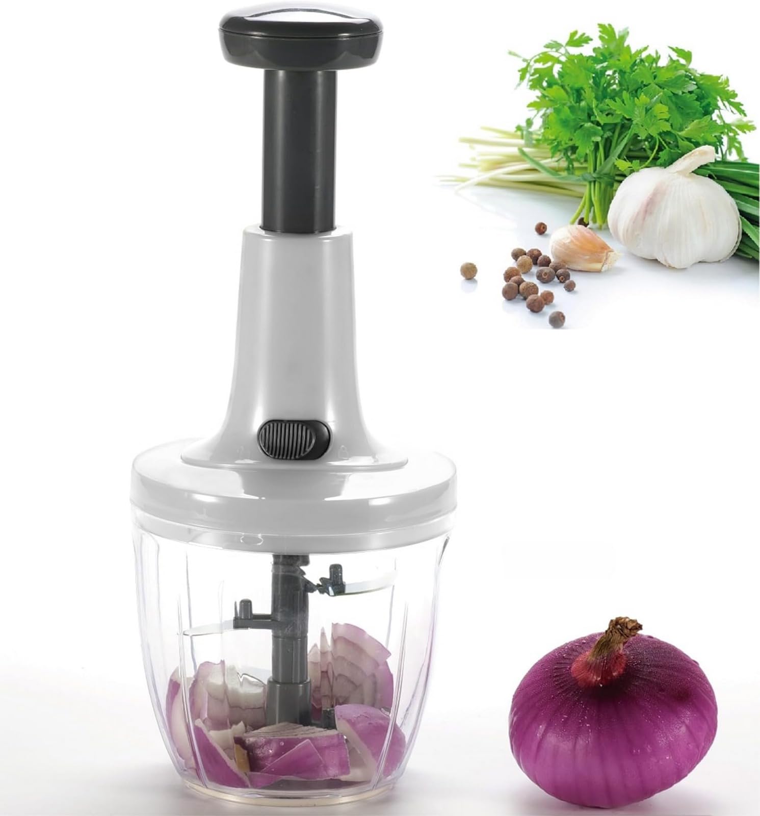 Tritatutto Manuale Con 5 Lame In Acciaio - Tritaverdure Da Cucina Senza Elettricità - Foto 8