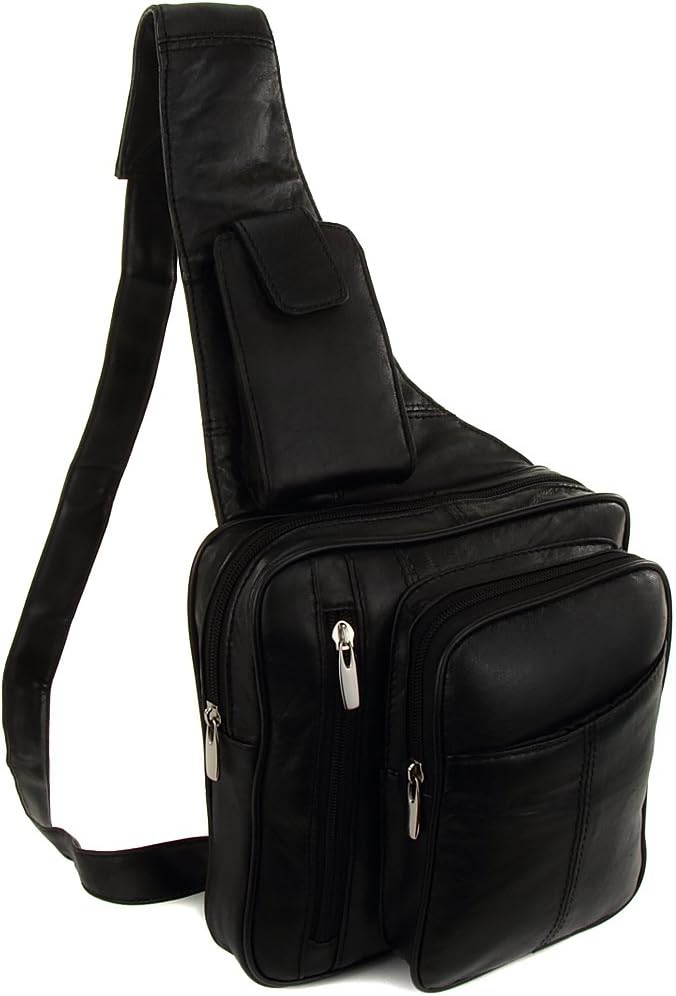 Womens Leather Cross Body Shoulder Bag Purse w Organizer