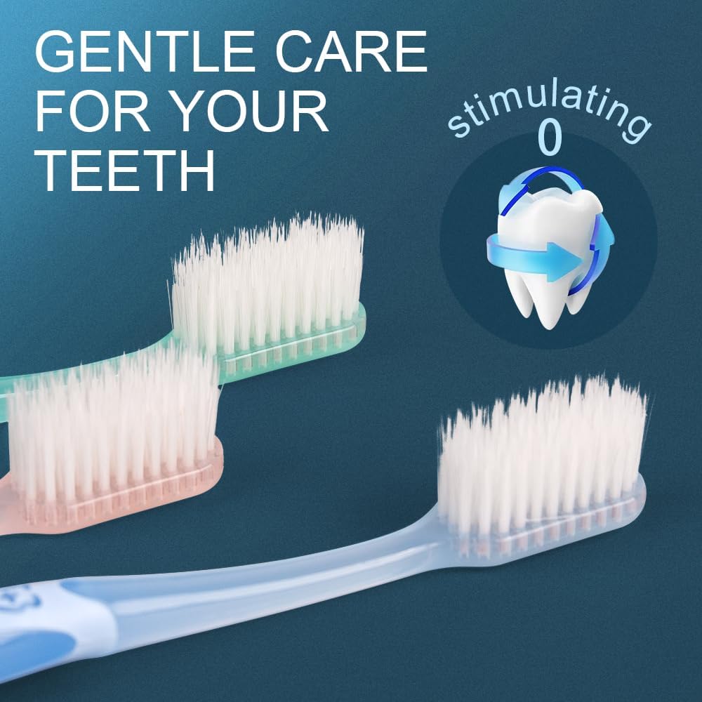 Extra Soft Toothbrush, Regular Head Dentist-Developed Tapered Bristles for