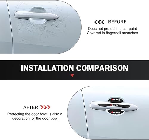 Miniatura 4 de 8 protectores de puerta de automóvil, protector de arañazos para manija de puerta de automóvil deportivo, calcomanía para manija de puerta,