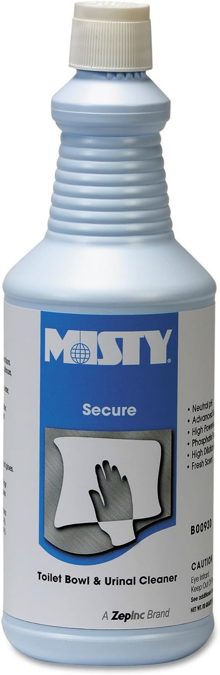 Misty R93012CT Secure Hydrochloric Acid Bowl Cleaner Mint Scent 32oz Bottle 12/Carton
