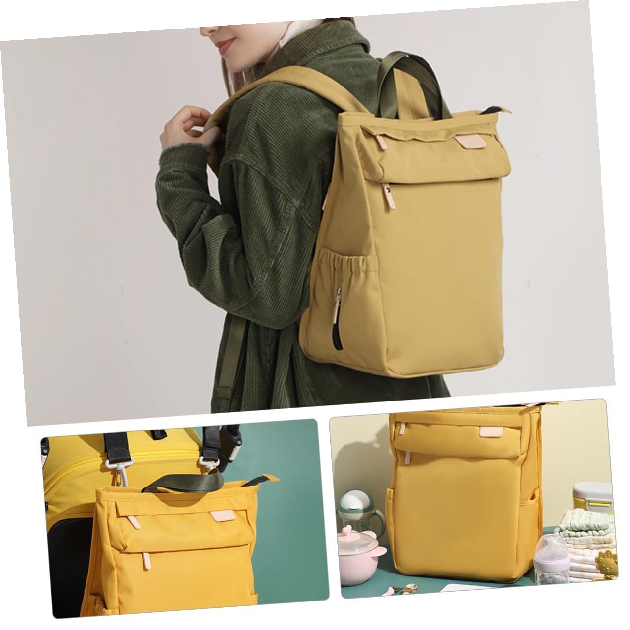 Wickeltasche Mit Großem Fassungsvermögen Robust Und Langlebig Für Schnalle Zum Befestigen Am Kinderwagen Für Windeln Spielzeug Und Babyartikel