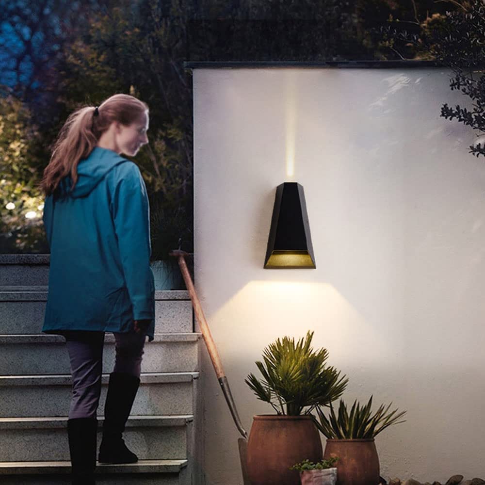 Eclairage Extérieur LED, Applique Murale Extérieure Haut Et Bas pour Jardin Terrasse Balcon Patio Applique Murale, Applique Murale Lumière Chaude 10W 3000K, Applique Murale LED Étanche Ip65