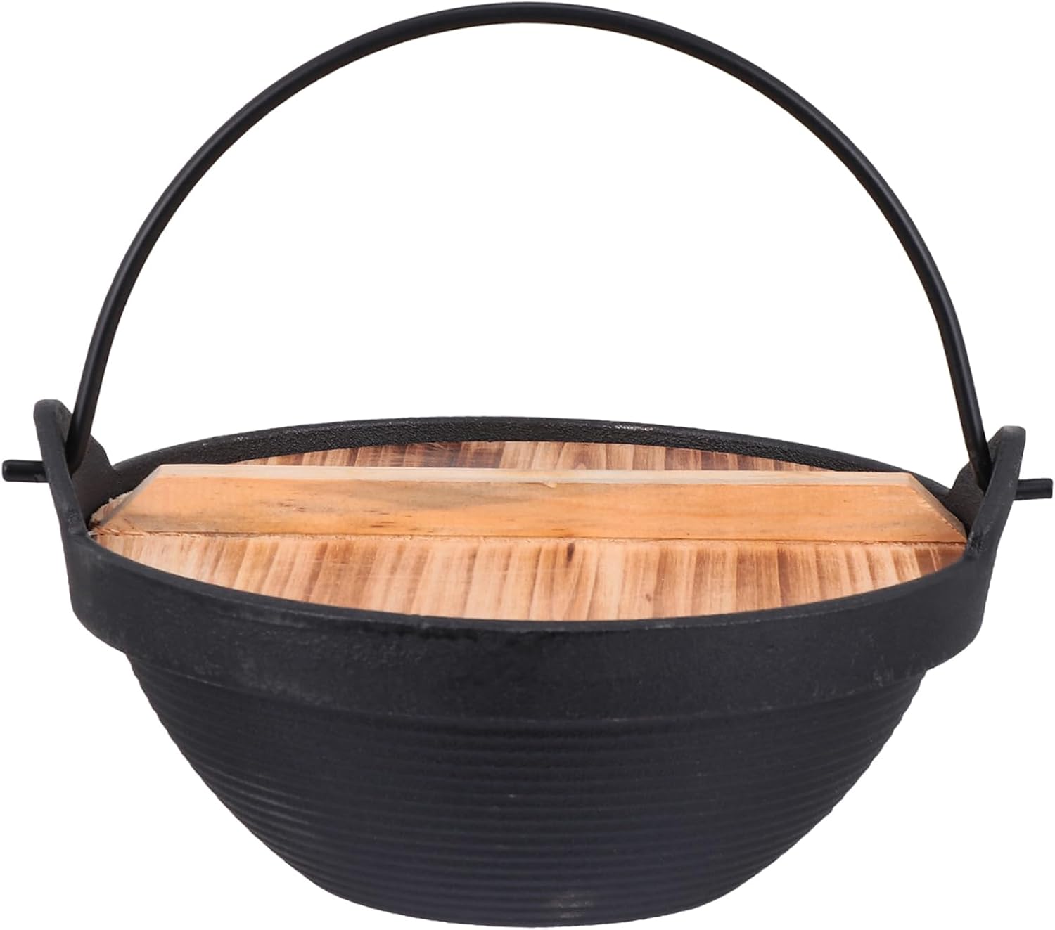 Single Person Cast Iron Japanese Hot Pot Portable Camping Cooking Pot Strainer Lid