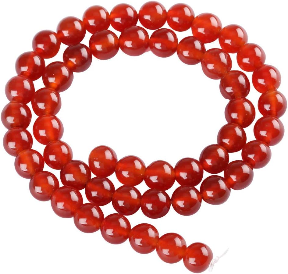 1 Strand Adabele Natural Carnelian Agate Healing Gemstone 6mm (0.24 Inch) Loose Round Stone Beads (58-62pcs) for Jewelry Craft Making GS14-6 6mm (1 Strand) 4) Carnelian