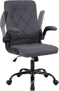 Home Office Chair Ergonomic with Lumbar Support, Flip-Up Armrests, Adjustable Height and Tilt Rocking, High Back Comfort Desk Chair for Working from Home, Studying, Gaming