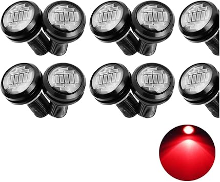 Eagle Eye LED Lights, DIY Ultra Thin 23mm 12SMD Daytime Running Lights Reverse Brake Turn Signal Light Tail Backup Lights Marker Lights for Car Motorcycle Truck RV Boat 12V Red,10PCS