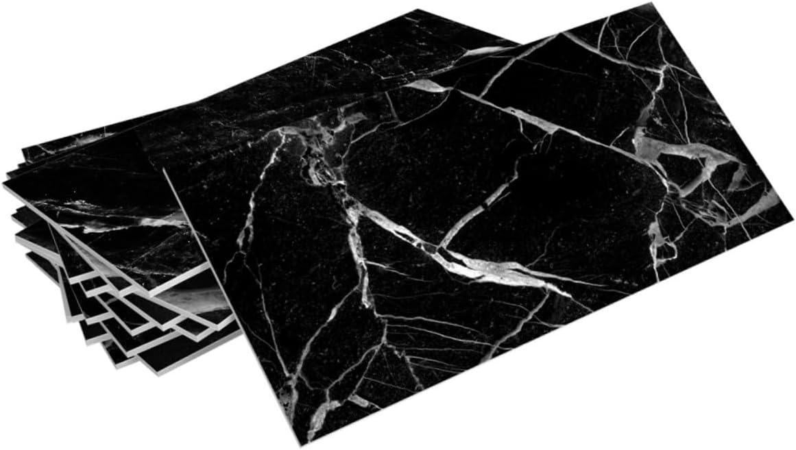 Piastrelle Adesive Nere 16 Pezzi XPE per Bagno e Cucina
