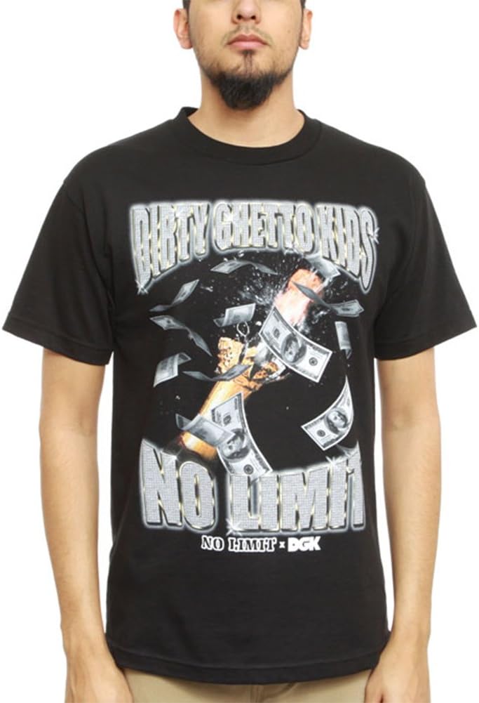 DGK Men's x No Limit Poppin' Bottles T Shirt Black-4XL