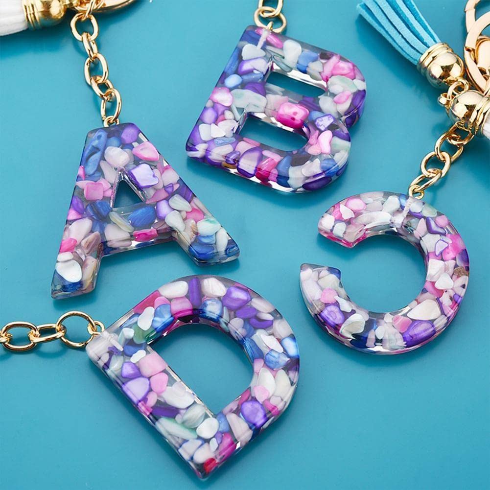 STOBOK Portachiavi Con Ciondolo A Forma Di Lettera (Rosa S), Nappa In Acrilico E Metallo, Accessorio Per Borsa O Chiavi, Regalo Donna