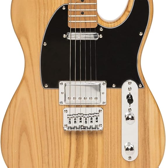 Stagg 6 String Solid Body Electric Guitar, Right, Natural SET-PLUS NAT