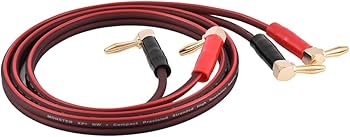 Amazon | バナナプラグケーブル、HI-FI純銅スピーカーケーブル直角L型