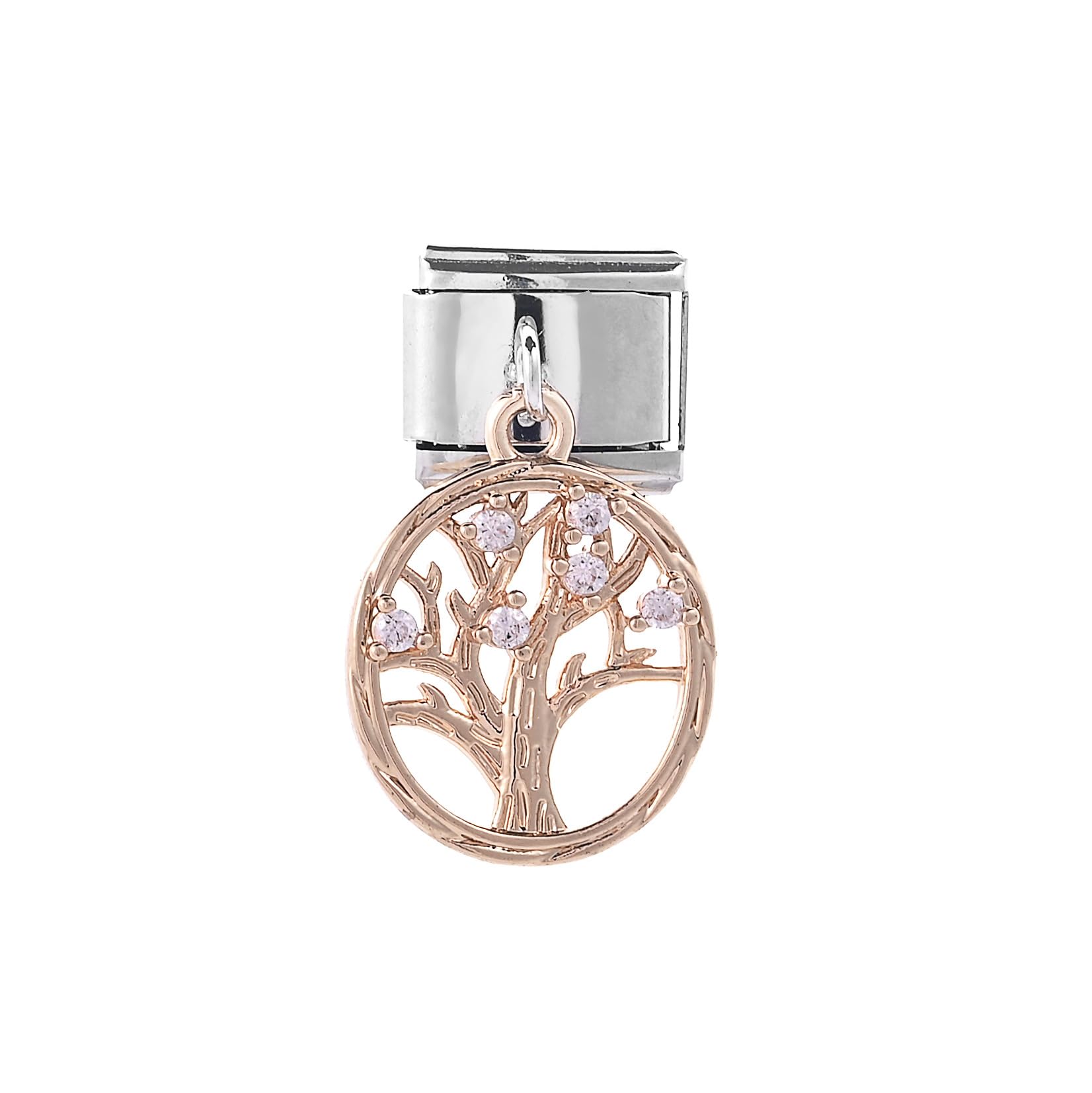 Mon & Sons M&S Engagement Rose Gold Silver Bee Butteffly Mum Mom Owl Dog Stainless Steel 9mm Italian Link Charm Compatible With 9mm Bracelet
