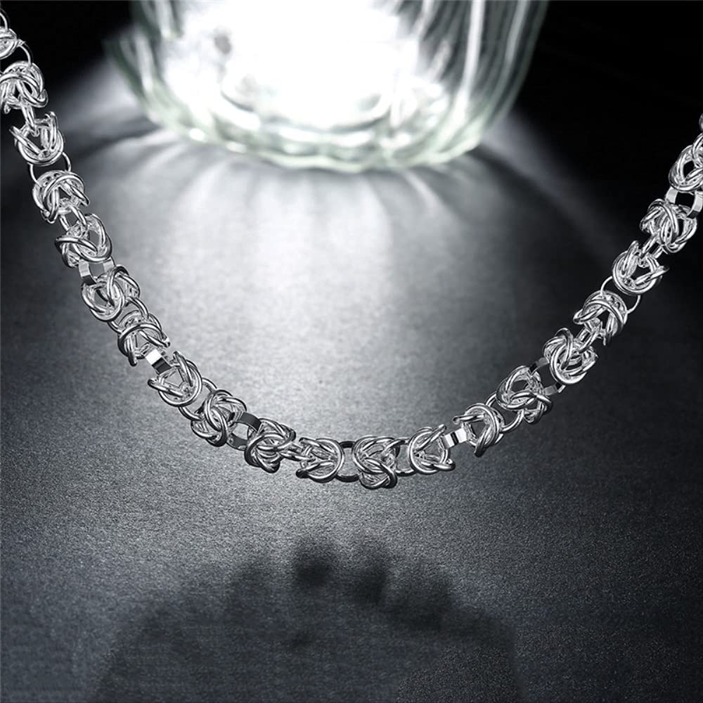 925er-Kette, 7 mm, Box-Halskette für Damen und Herren, Medaillon-Halsreifen