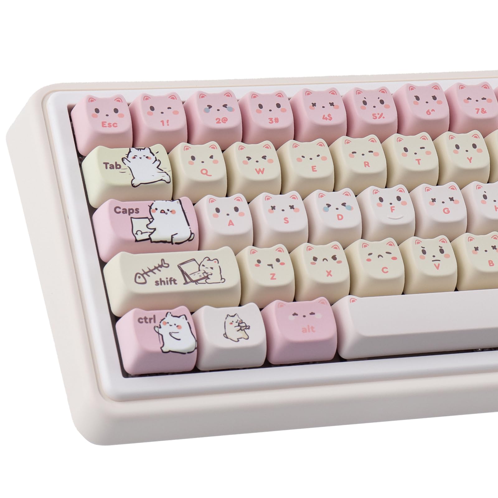 Amazon.com: TYRIXKI PBT Keycaps 145 Keys Cute Keycap Dye