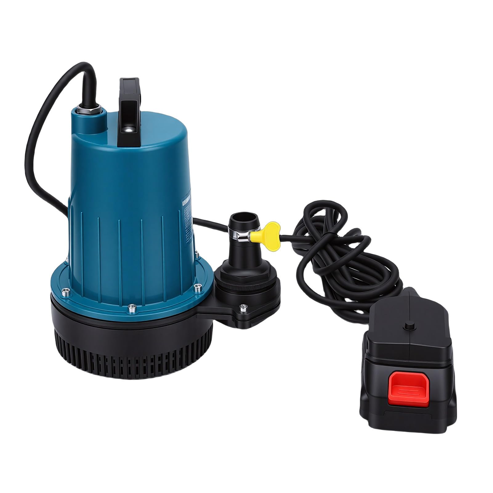 Hyuduo Bomba de Transferencia de Agua Sumergible Inalámbrica, 1003 GPH, Funciona con Batería, 2000 MAh, con 3 Configuraciones de Temporizador para Drenaje de Jardín, Sótano, Piscina, Spa (Enchufe de