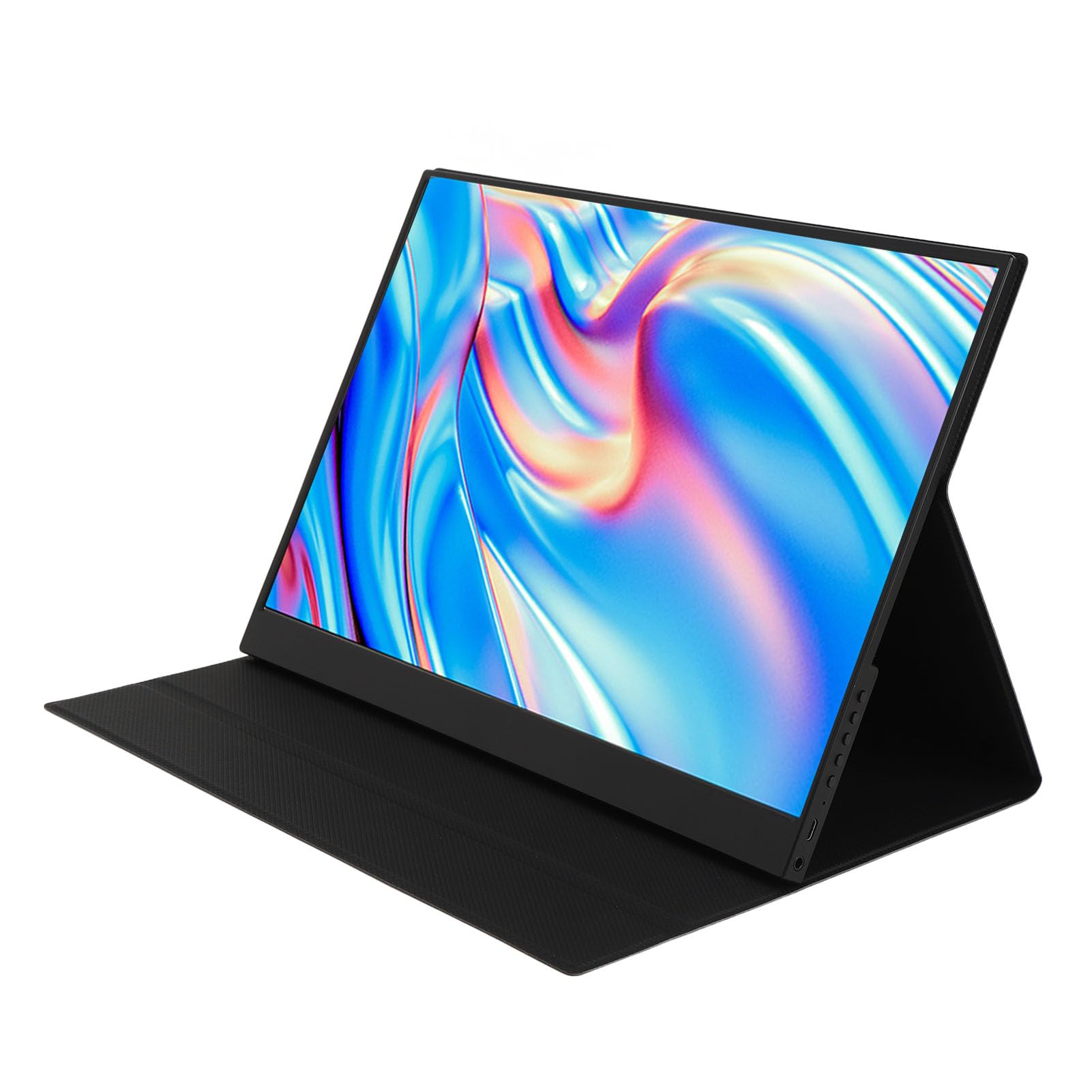 Przenośny Monitor Ekranowy, 14 Cali 1080p FHD Dotykowy Monitor Dotykowy, Zewnętrzny Monitor z Kick i Głośnik do Laptopa Komputerowy
