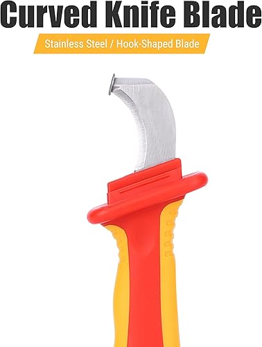 Miniatura 2 de Herramienta de desmontaje de cuchillo de cable, cuchillo de electricista aislante, cortador de cables de aislamiento, cuchillo de desmontaje de