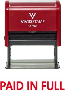 Basic Paid in Full Self Inking Rubber Stamp Red Ink - X-Large