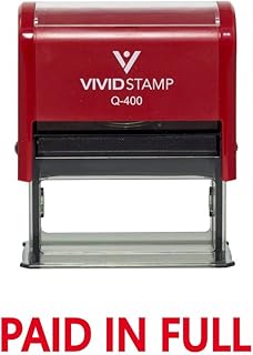 Basic Paid in Full Self Inking Rubber Stamp (Red Ink) - X-Large