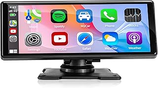Portable Car Play, Wireless Carplay Screen & Android Auto Screen for Car, Newest 9.33'' Upgrade Touch Screen Drivemate, Apple CarPlay Dash Mount with Backup Camera, Siri/Google/FM/USB/GPS