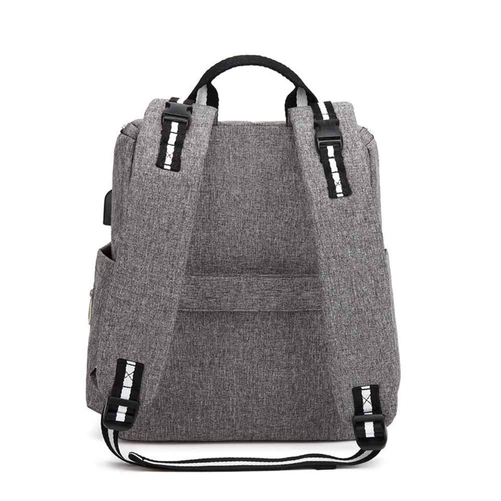 LAI HO 2019 New Oxford Panno Mummy Bag Bambino Multi-Function Grande capacità Madre Diaper Bag Bottiglia Zaino del Bambino Zaino Baby Care,Grigio