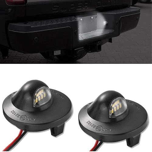 GSRECY Luz de matrícula LED de 6500 K, compatible con camioneta Ford F150 F250 F350 1990-2014 (paquete de 2)