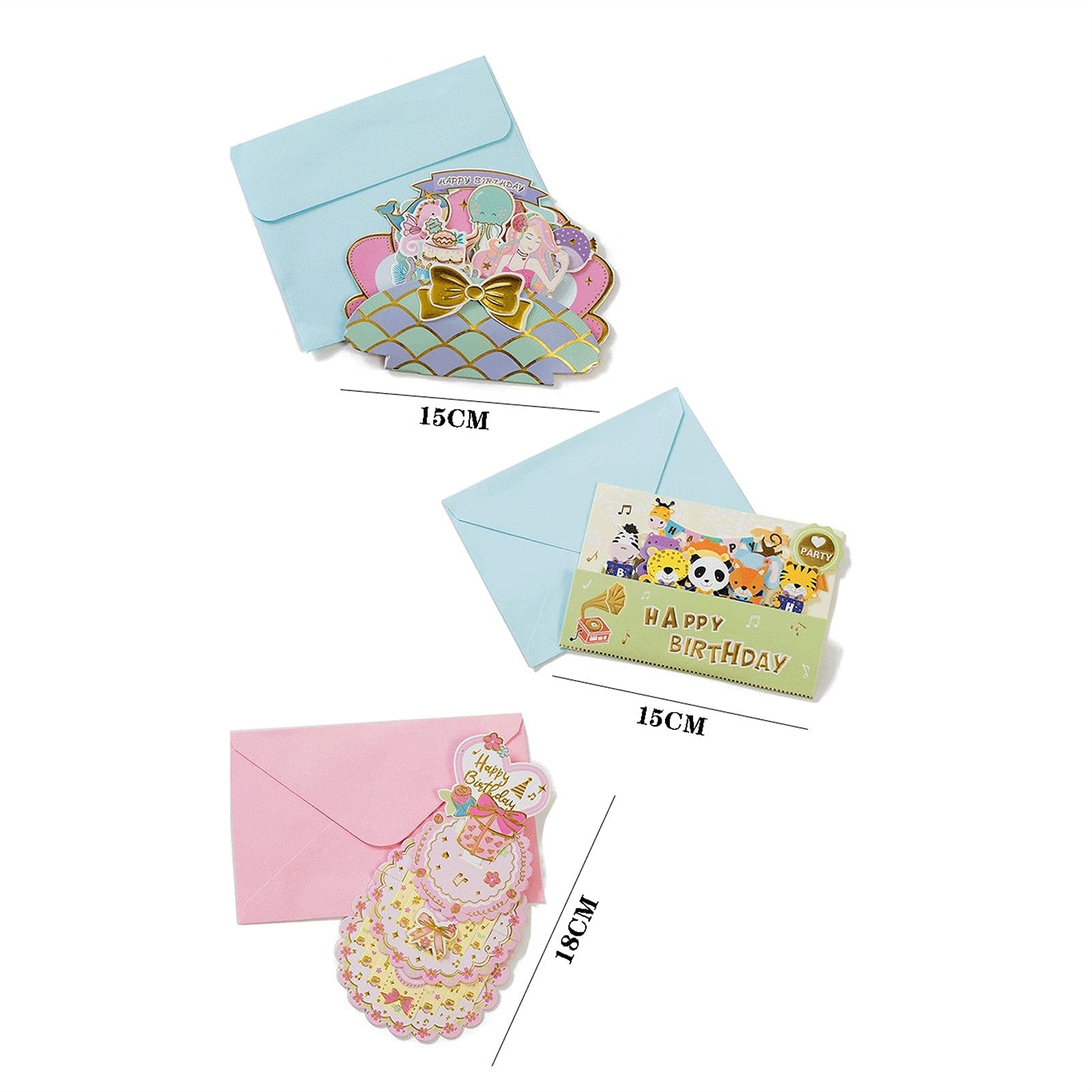 Geburtstagskarten 3D-Pop-up-Geburtstags-Einladungskarte Kinder-Geburtstagskuchen-Grußkarten Postkarten-Geschenke-Karte mit Umhemiger Erzeugen Sie einen besonders warmen Moment Geburtstagskarte