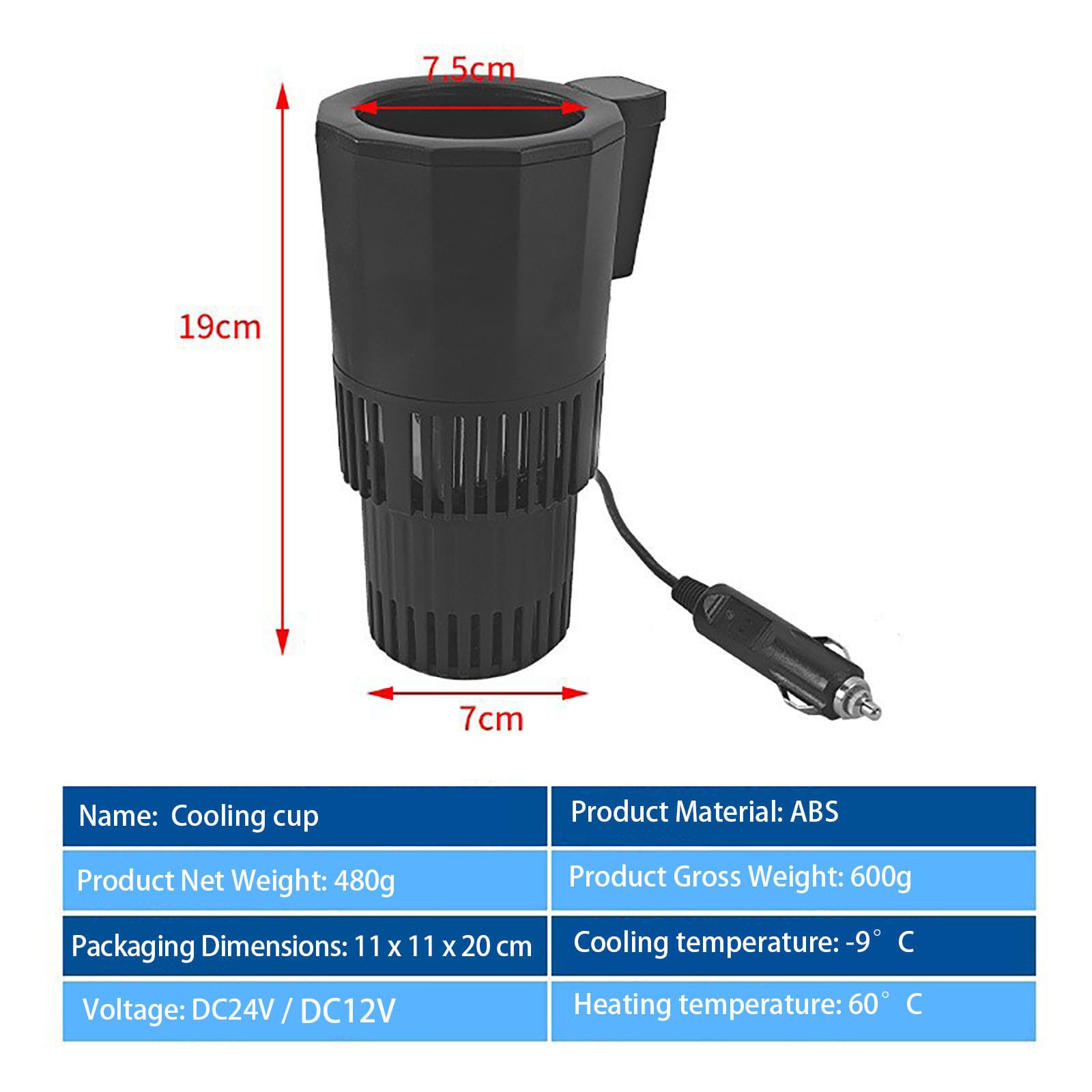 Portabibite Portatile Per Auto Caldo/freddo, Raffreddamento Rapido Fino A -9°C E Riscaldamento Fino A 60°C, Dispositivo Termoelettrico Per Auto, Ufficio E Casa,Pink 24V-19cm * 7cm