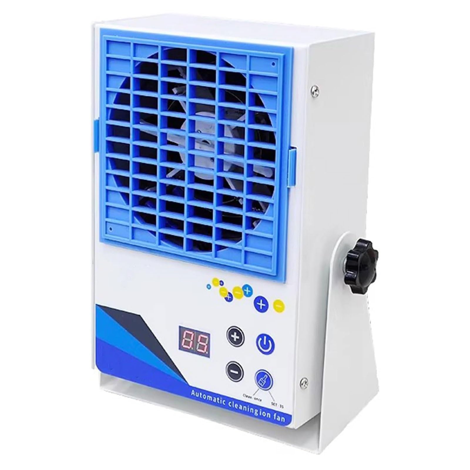 Ventilatore ionizzatore antistatico, ESD con volume d'aria regolabile da 10 a 120 CFM, girevole a 360°, eliminatore statico da tavolo e da parete, per officine