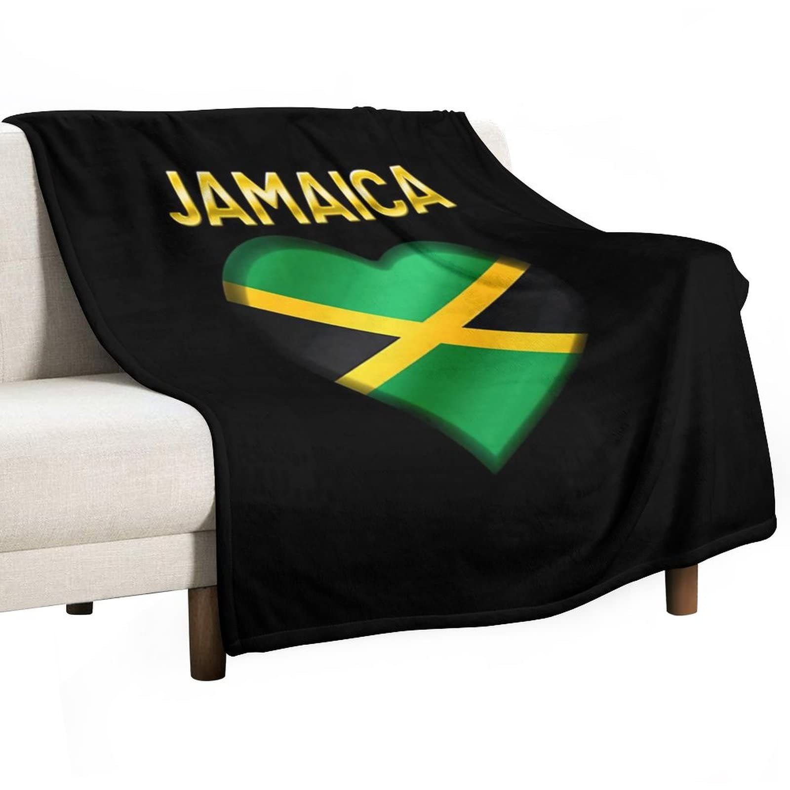 GIGEN Jamaican Flag Blanket Cozy Soft Fluffy Outdoor Indoor Anti-Pilling Flannel Fleece Throw Blankets